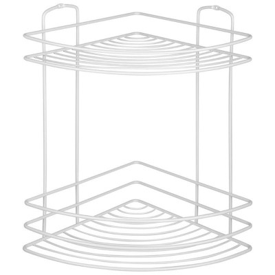 111176 Полка угловая 2-ярусная WHITE, белый