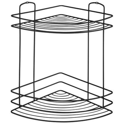 111177 Полка угловая 2-ярусная BLACK, черный