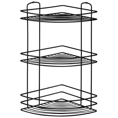 111180 Полка угловая 3-ярусная BLACK, черный