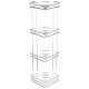 111181 Полка угловая 4-ярусная BASIC, хром