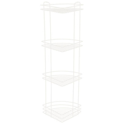111182 Полка угловая 4-ярусная WHITE, белый-1