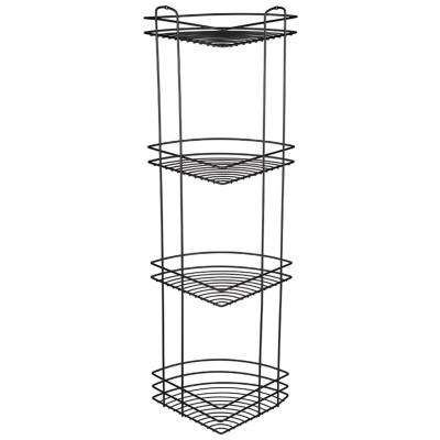 111183 Полка угловая 4-ярусная BLACK, черный-2