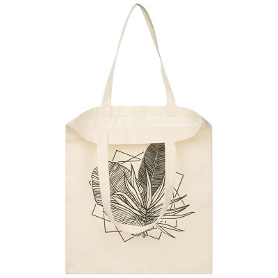 111445 Сумка-шоппер 'Листва', без застежки, бежевая-1