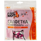 310210 Салфетка из микрофибры M-04P с рисунком (розовая), размер: 30х30см