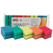 310221 Губка д/посуды 'Макси' 'Рыжий кот', 9.5х6.5х3см (10шт в наборе)
