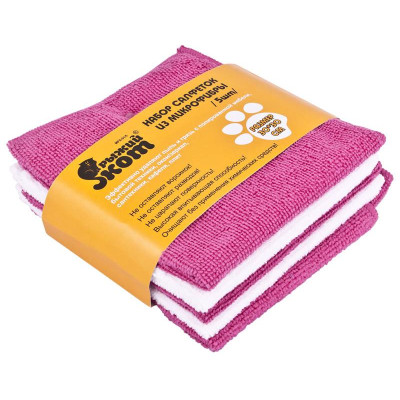 310238 Набор из 5-ти салфеток из микрофибры MFS-01/5 'Рыжий кот', размер 30х30см-5