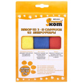 310240 Набор из 3-х салфеток из микрофибры МFS-03/3 'Рыжий кот', размер 30х30см