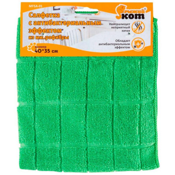 310285 Салфетка с антибакт.эффектом из микрофибры MFSA-01 ' Рыжий кот' , размер 40х35см