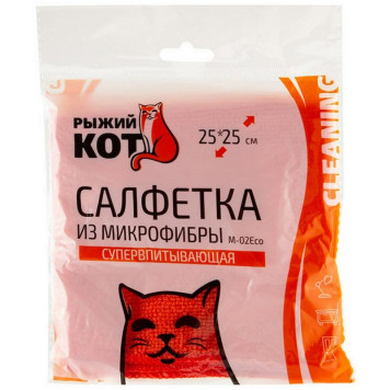 310293 Салфетка из микрофибры М-02Есо, цвет: красный, размер: 25х25см