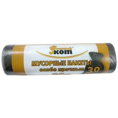 310370 Мешки для мусора особо прочные' Рыжий кот' , 30л (25шт/рул) черные