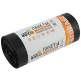 310409 Пакеты универсальные 90л (10шт./рул.) особо прочные, ПВД, черные, 40мкм