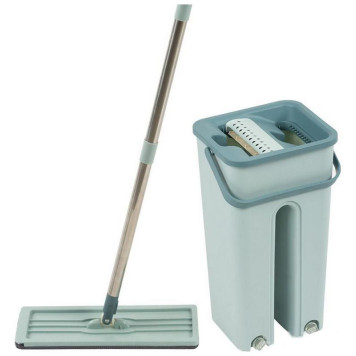310486 Швабра для пола с насадкой из микрофибры и ведром Clean hands beige Рыжий кот