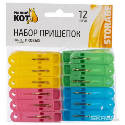 311374 Набор прищепок 'Рыжий кот' 12шт-1