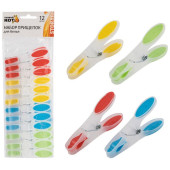 311375 Набор декорированных прищепок, пластмасса, силикон, 12шт