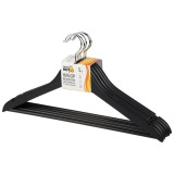 311381 Набор вешалок деревянных с перекладиной 'Рыжий кот' (5шт) цвет черный