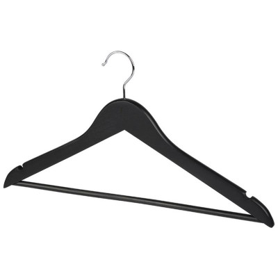 311381 Набор вешалок деревянных с перекладиной 'Рыжий кот' (5шт) цвет черный-1