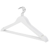 311387 Набор вешалок деревянных с перекладиной 'Рыжий кот' (3шт) цвет белый