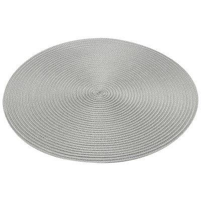 312363 Салфетка сервировочная плетеная PPW-01 d38см 'Рыжий кот' серебро-1