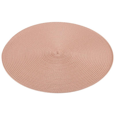 312364 Салфетка сервировочная плетеная PPW-02 d38см 'Рыжий кот' пыльная роза-1