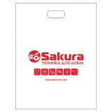 Пакет Sakura 29*40 с проруб.усил. ручками, 50мкм, белый (50шт в упак)