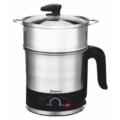 Кастрюля-чайник электр + пароварка SA-2132 (1,5) нерж