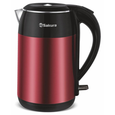 Чайник электр SA-2154MR (1.8) Premium красн металлик+черн