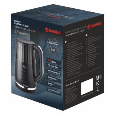 Чайник электр SA-2173DBK (1.7) Premium нерж двухсл 4 темп реж LED дисплей-1