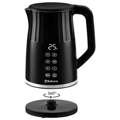 Чайник электр SA-2173DBK (1.7) Premium нерж двухсл 4 темп реж LED дисплей-2