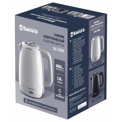 Чайник электр SA-2180W (1.8) бел д-1