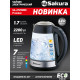 Чайник электр SA-2729DBK (1.7) стекл 7темп реж LED дисплей