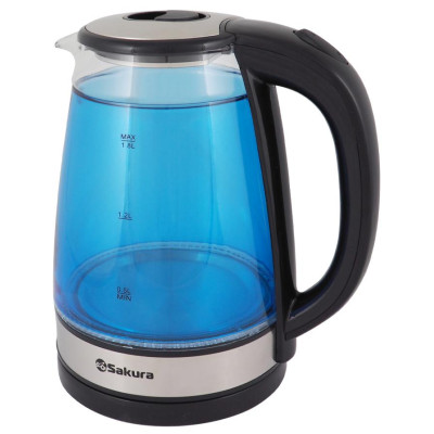 Чайник электр SA-2744BL (1.8) стекл двухслойн подсв-1