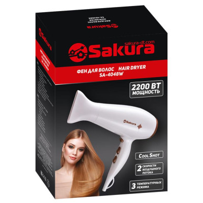 Фен электро SA-4048W 2200Вт 3 темп.режима, 2 скорости, сушка холодным воздухом-1