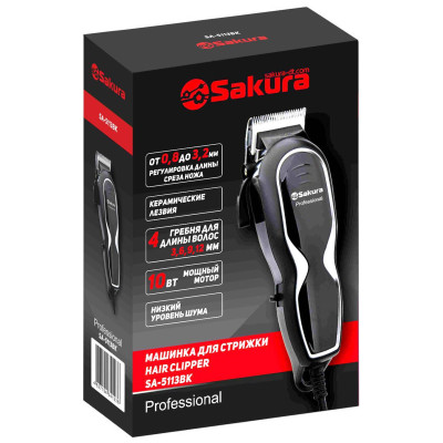 Машинка д/стрижки SA-5113BK Professiоnal 1-12 мм керамич.лезвия-1