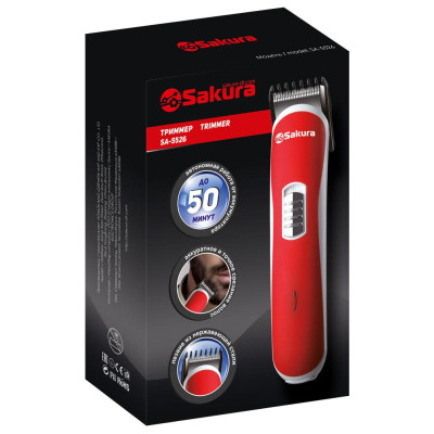 Триммер электр SA-5526R 3мм нас аккум Soft Touch-1