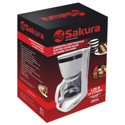 Кофеварка SA-6109BK 1,25л кап-2