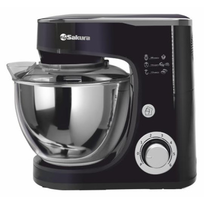 Миксер электр с чашей SA-6332BK ELEGANT планетарный 1300Вт 5,0 л 6скор+Турбо