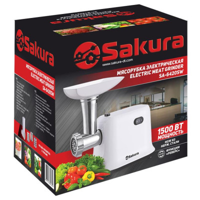 Мясорубка SA-6420SW 1500Вт реверс + компл нас-1