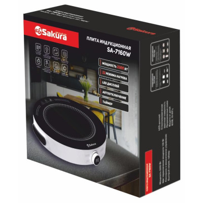 Плитка индукц SA-7160W 1конф стеклокерамика 6ел.-1