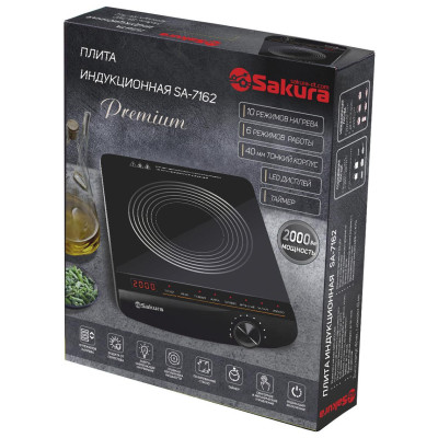 Плитка индукц SA-7162 Premium 1конф стеклокерамика-1