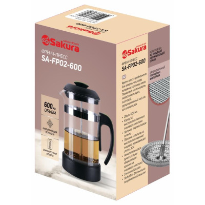 Френч-пресс SA-FP02-600, 600 мл-1