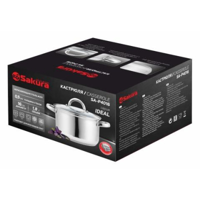 Кастрюля SA-P4016 IDEAL 1,8л 16x9,5см нерж-1