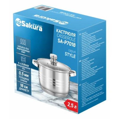 Кастрюля SA-P7018 STYLE 2,5л 18см нерж-1