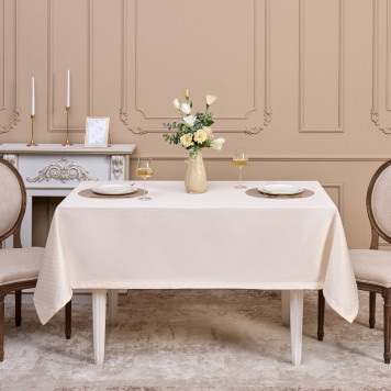 Скатерть 145х220см шампань евроуголок 100% полиэстер SANTALINO 805-027-21