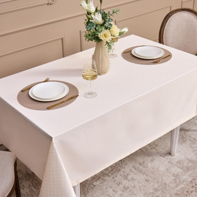 Скатерть 145х220см шампань евроуголок 100% полиэстер SANTALINO 805-027-21-7