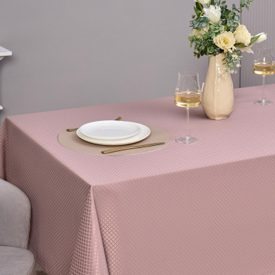 Скатерть 145х220см серый теплый евроуголок 100% полиэстер SANTALINO 805-028-21-3