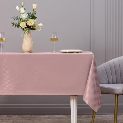 Скатерть 145х220см серый теплый евроуголок 100% полиэстер SANTALINO 805-028-21-6