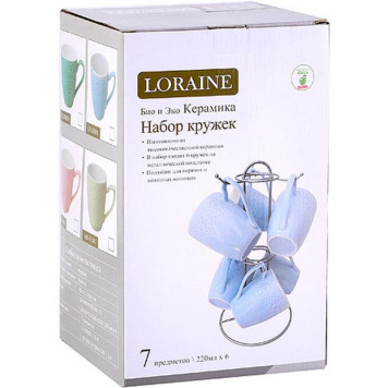 31387 Набор кружек на подставке LR 7х220мл-2