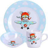 Набор детский 3 предмета ' Мишка-пилот' LR 31430