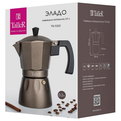 Кофеварка гейзерная Taller TR-11323 (0.3л) Эладо-1