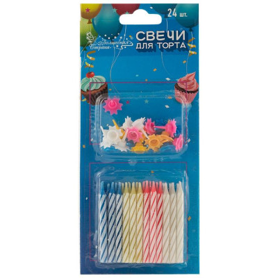 007145 Свечи для торта 'Волшебная страна' (24шт)